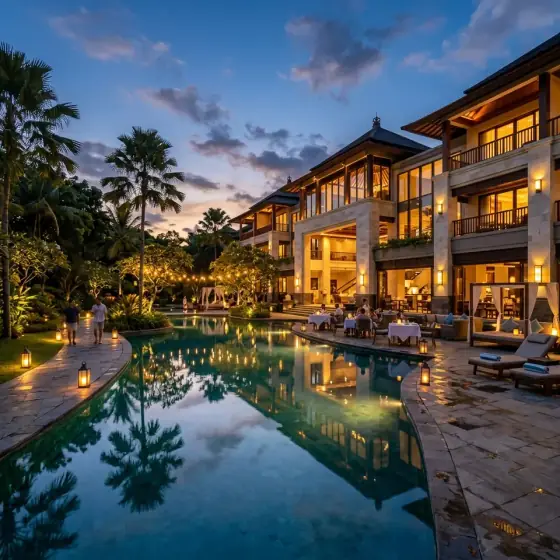 Luxury hotel resort exterior